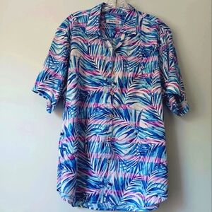 Tommy Bahama Men's Mai Le- Lei Camp Multi-Color Craig Collar Shirt Size L